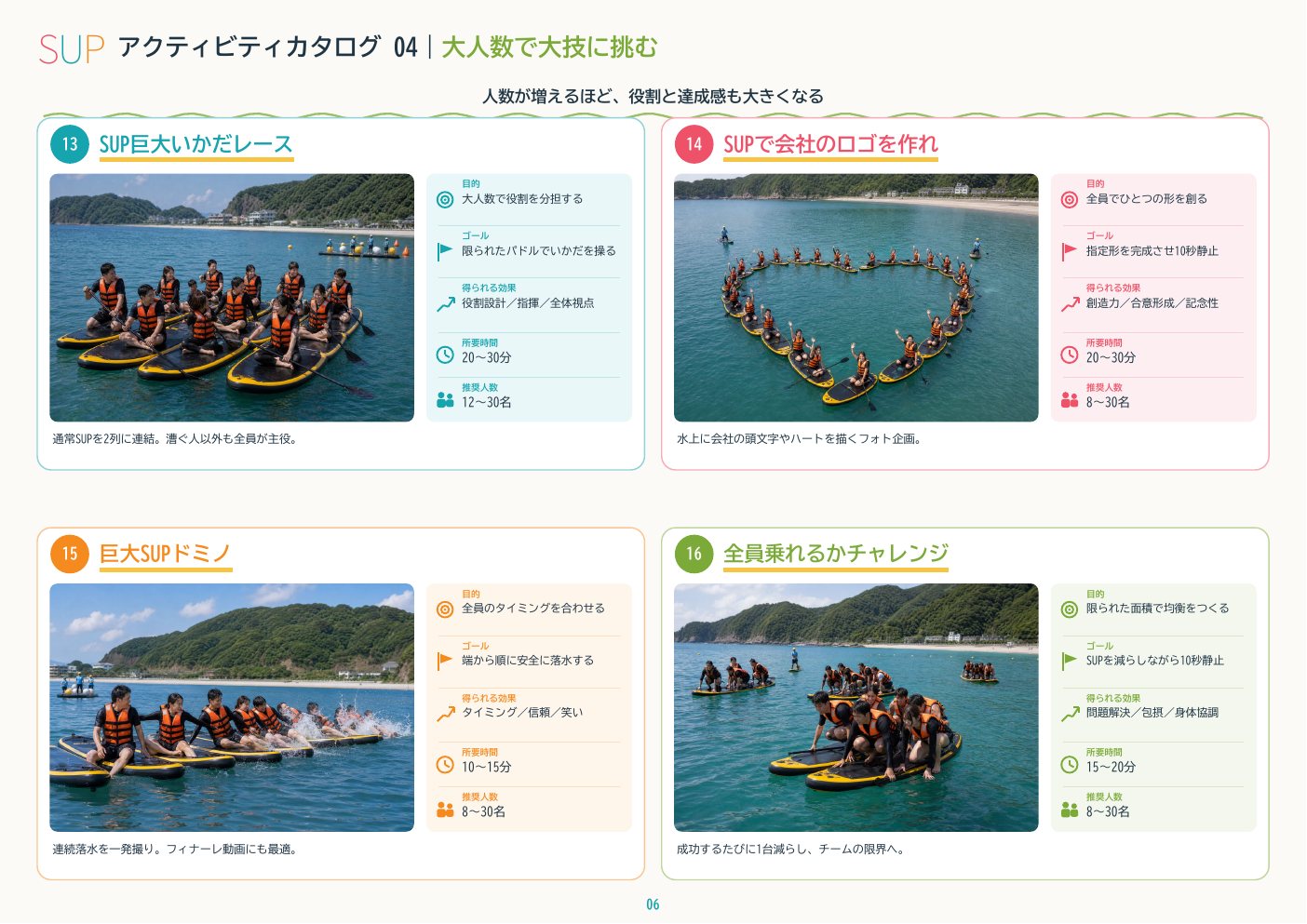 SUPチームビルディングカタログ 6ページ
